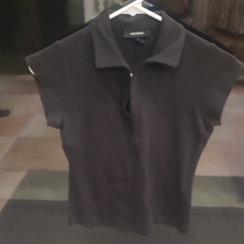 Express Women's Black Button Down Shirt